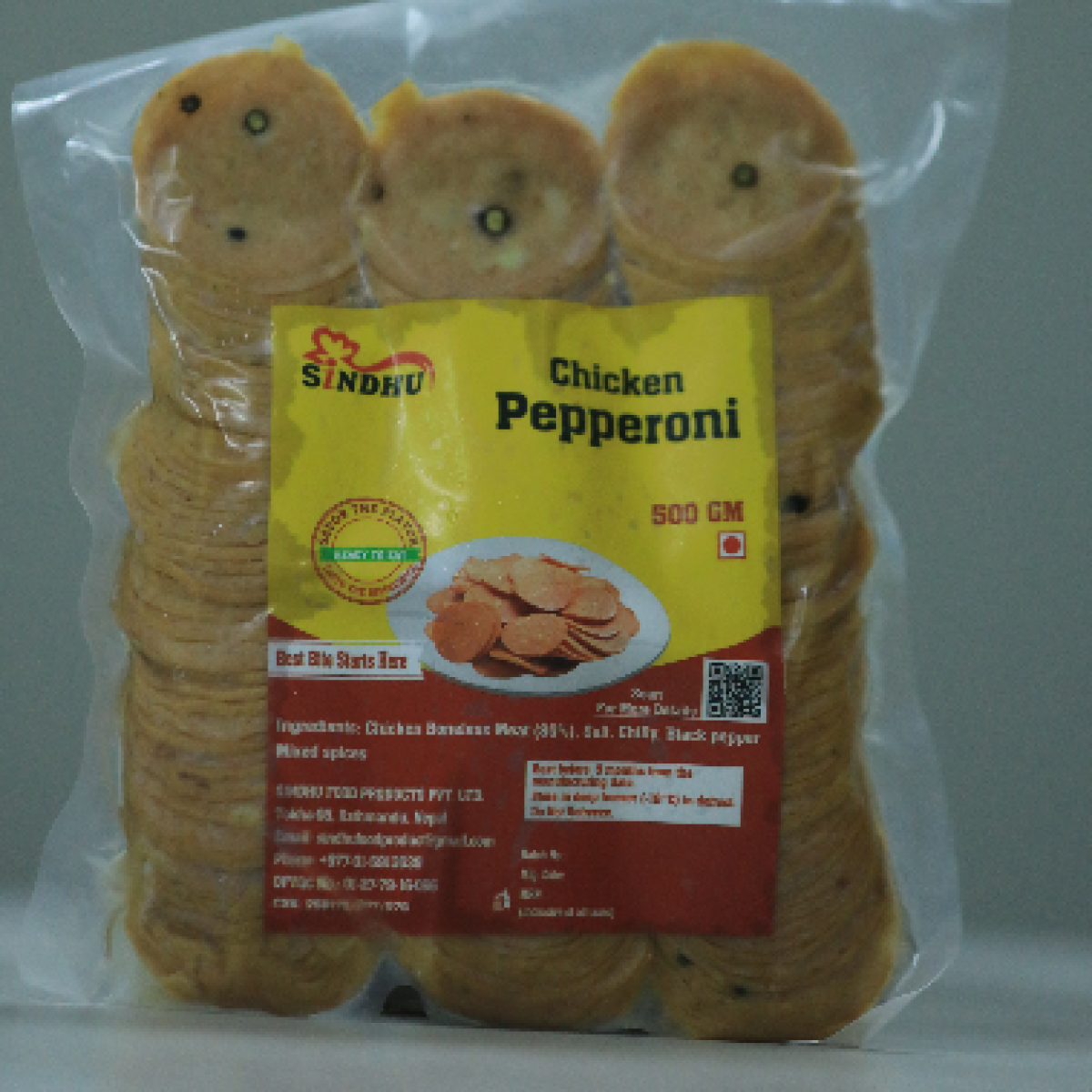 Chicken Pepperoni Slices 500gm